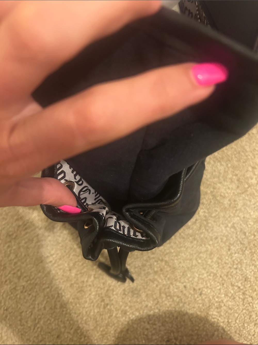 Juicy Couture Black Tote with Crown Charm - Picture 3 of 6